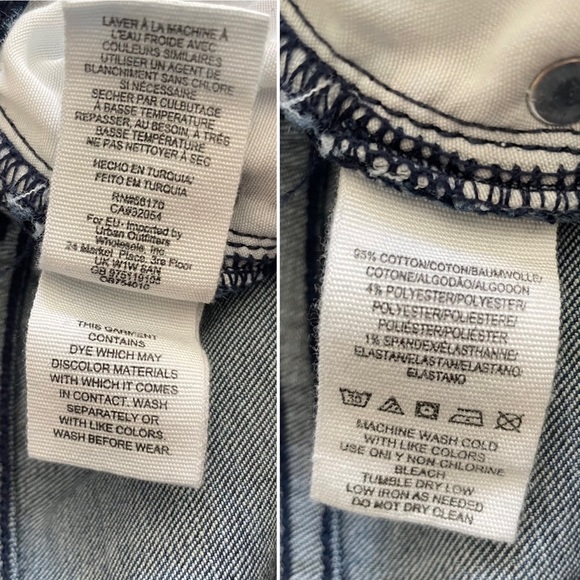 Free People Blue Denim Jeans 27L Long Distressed Ripped Knee Skinny Mid Rise - Picture 10 of 10